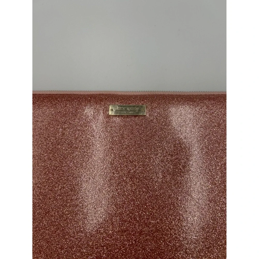 Kate Spade Rose Gold Glitter Padded Tablet Sleeve iPad Case Zip Cover